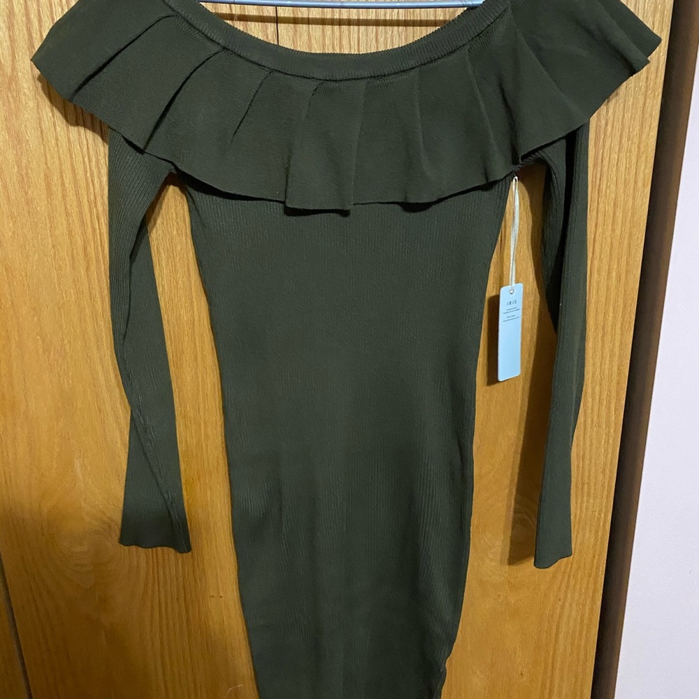 Deb Off the Shoulder Ruffle Sweater Dress